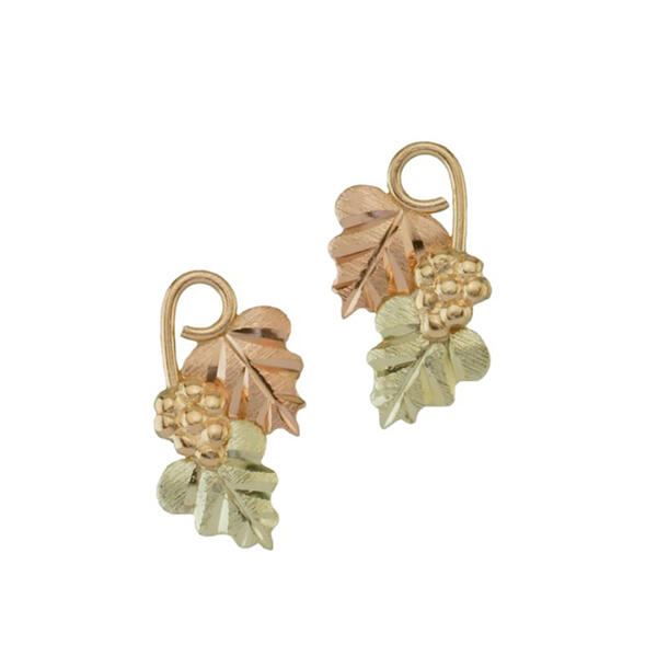 Black Hills Gold 10kt. Gold 12kt. Leaf  Stud Earrings - image 