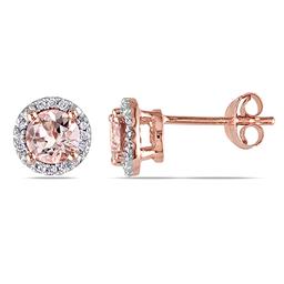 Gemstone Classics(tm) Diamond & 1ctw. Morganite Stud Earrings