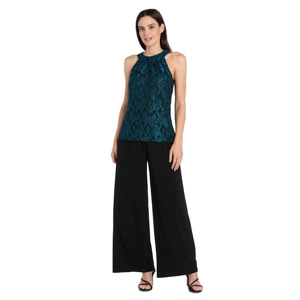 Petite R&M Richards Sleeveless Lace Halter Neck Jumpsuit