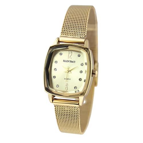 Womens Ellen Tracy Gold-Tone Crystal Watch - ET5188GD - image 