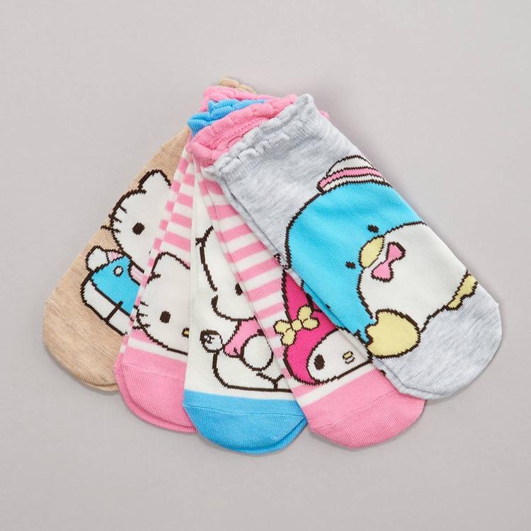 Girls Hello Kitty(R) 5pk. No Show Socks
