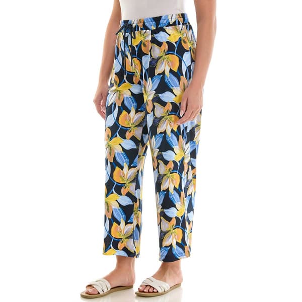 Womens Zac & Rachel Pull On Floral Wide Leg Pants