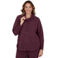 Plus Size Ruby Rd. Premium Cozy Knit Cowl Neck Solid Sweater - image 1