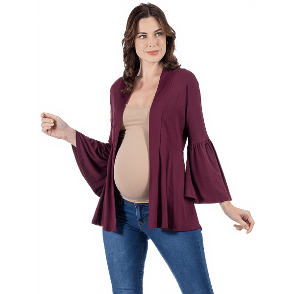 Womens 24/7 Comfort Apparel Bell Sleeve Maternity Cardigan - image 
