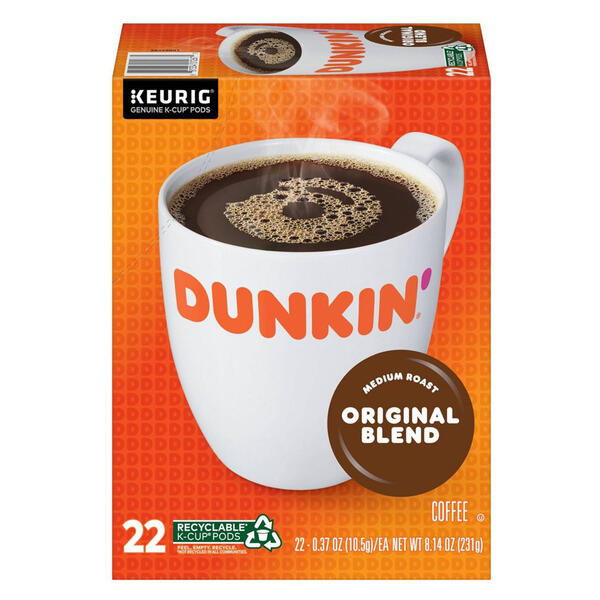 Keurig(R) Dunkin Donuts Original Blend K-Cup(R) - 22 Count - image 
