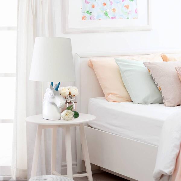 Simple Designs Sparkling Unicorn Table Lamp w/Shade