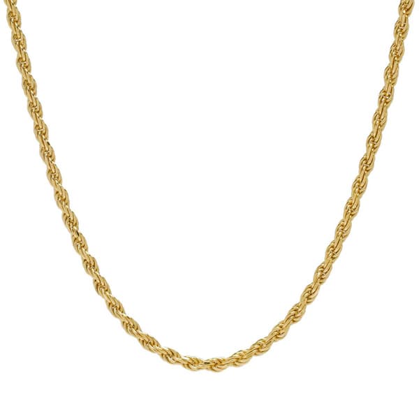 14kt. Gold over Sterling Silver Diamond Cut Rope Chain Necklace - image 