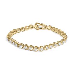 Haus of Brilliance 14kt. Gold Plated Diamond Circle Link Bracelet