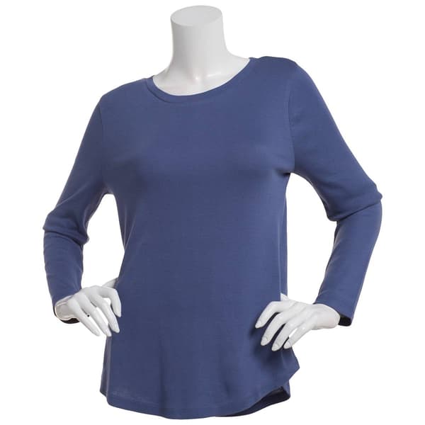 Womens Architect® Long Sleeve Solid Crew Neck Tee w/Rounded Hem