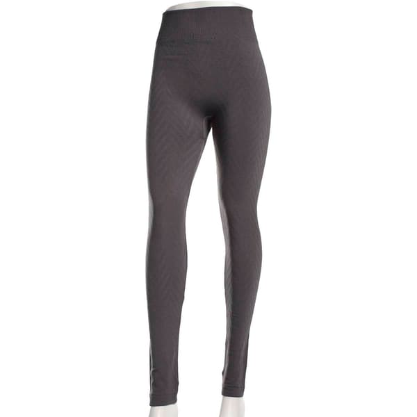 Plus Size Runway Ready Chevron Fleece Lined Leggings - Grey - image 