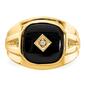 Mens Gentlemens Classics&#8482; 14kt. Gold Onyx & Middle Diamond Ring - image 4