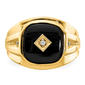 Mens Gentlemens Classics™ 14kt. Gold Onyx & Middle Diamond Ring - image 4