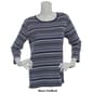 Petite Hasting & Smith 3/4 Sleeve Stripe Open Crewneck - image 4