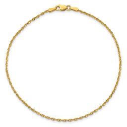 Gold Classics(tm) 1.5mm. Diamond Cut Light Rope Bracelet
