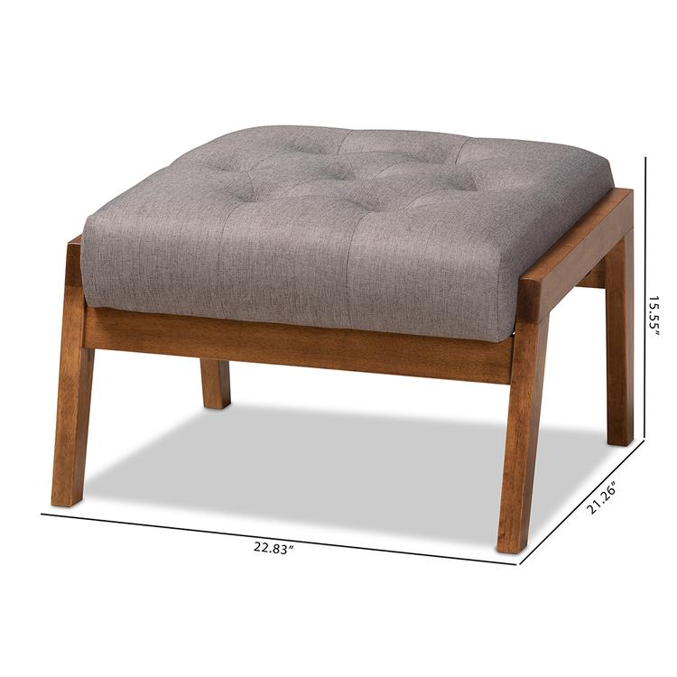 Baxton Studio Naeva Mid-Century Wood Footstool