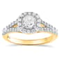 Nova Star(R) Gold Lab Grown Cushion Shape Halo Split Shank Ring - image 1
