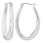 Silver Plated Clear Crystal Hoop Earrings - image 1