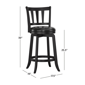 HH2 Home Presque Isle Black Wood Counter Height Swivel Stool - image 6