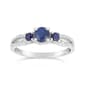 10kt. White Gold 3-Stone Sapphire Ring - image 1