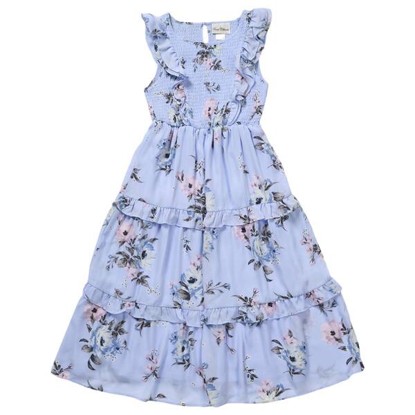 Girls &#40;7-16&#41; Rare Editions Floral Dobby Maxi Dress - image 