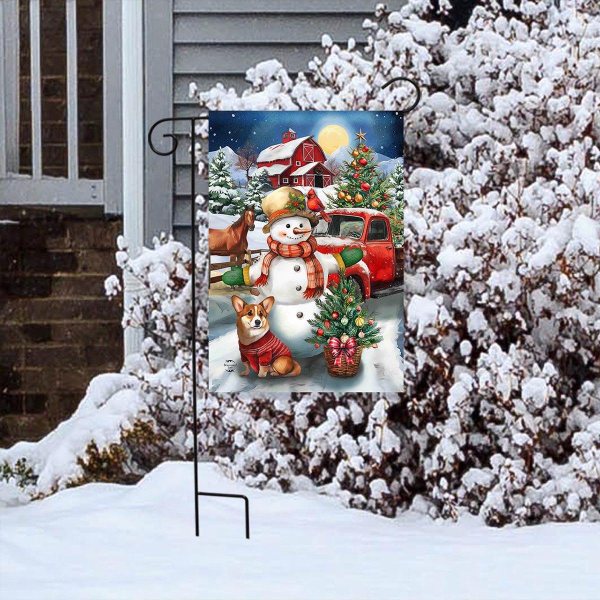 Briarwood Lane Country Snow Day Garden Flag