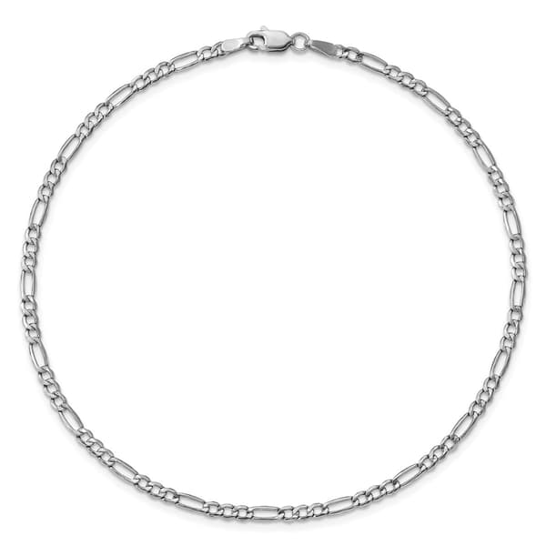 Gold Classics&#40;tm&#41; 2.5mm. White Gold Semi Solid Figaro Anklet