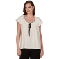 Womens Skyes the Limit Terra Tropic Solid Pleated Blouse - image 1