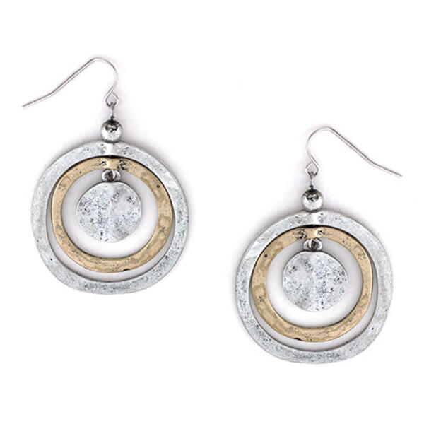Ruby Rd. Two-Tone Triple Circle Drop Earrings - image 