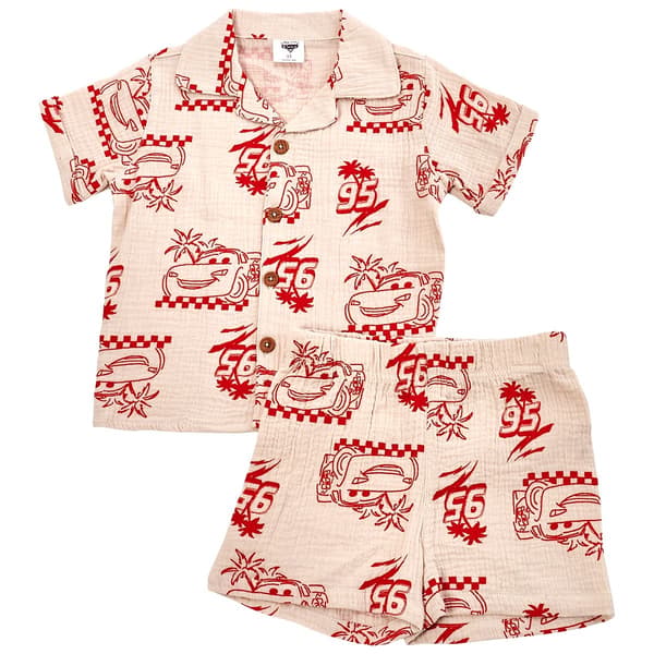 Toddler Boy Disney Cars(tm) 95 Button Down & Shorts Set - Beige - image 