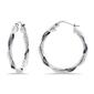Designs by FMC 3mmx25mm Textured & Polished Twist Hoop Earrings - image 2