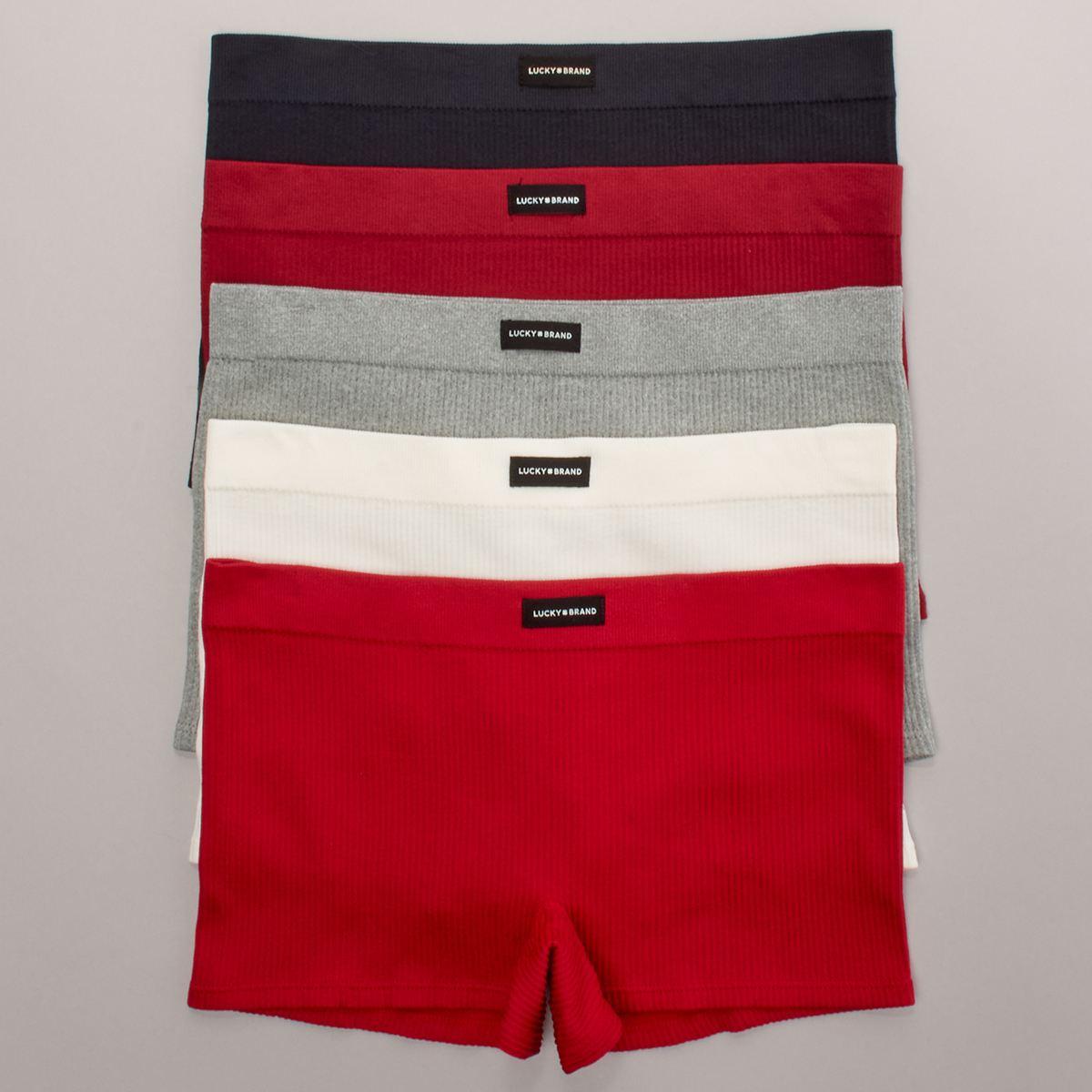 Womens Lucky Brand 5pk. Boyshorts Panties - LVD45772
