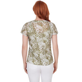 Womens Hearts of Palm A Touch of Tropical Floral Animal Tee