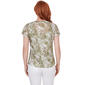 Petite Hearts of Palm Touch of Tropical Floral Animal Print Top - image 2