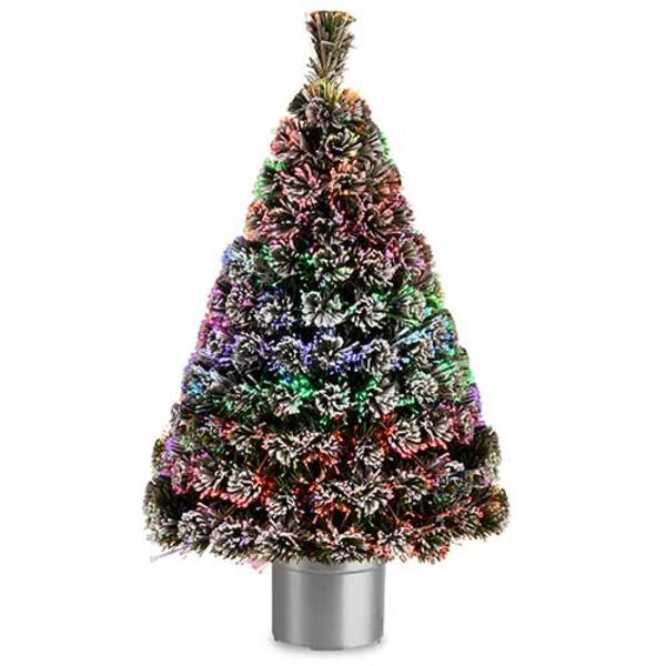 National Tree 48in. Fiber Optic Evergreen Flocked Tree - image 