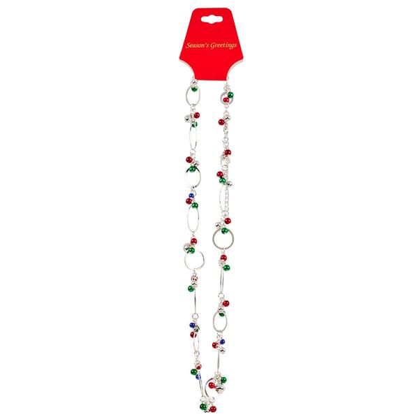 Silver-Tone Oval Link Bell Necklace