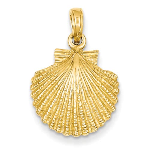 Gold Classics&#40;tm&#41; 14kt. Yellow Gold Scallop Shell Pendant - image 