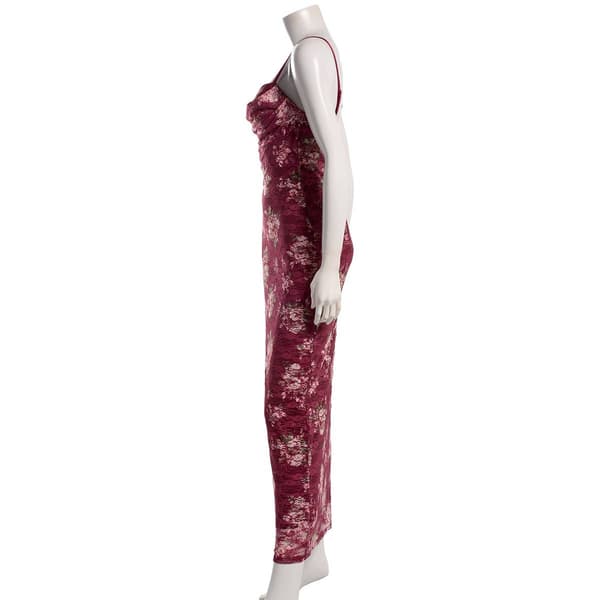 Juniors Madden Girl Floral Stretch Lace Cowl Neck Maxi Dress