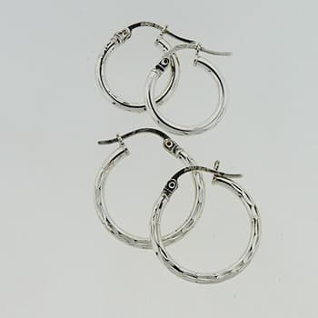 Sterling Silver Hoop Earrings Set - Boscov's