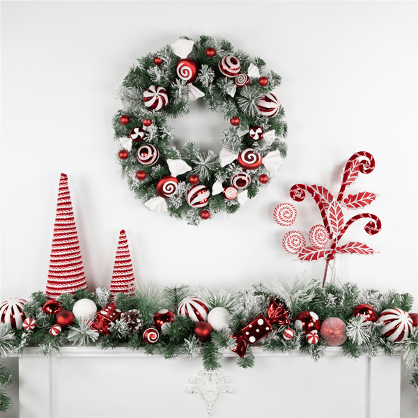 Northlight 6ft. Flocked Pine Christmas Garland with Ornaments - image 