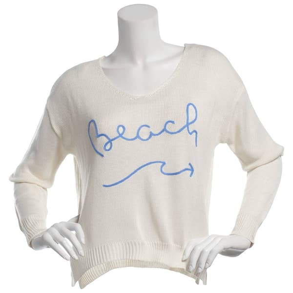 Juniors No Comment Babe Beach Sweater - image 