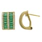 Gianni Argento Lab Grown Emerald Baguette Omega Hoop Earrings - image 2
