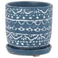 Blue Pattern Planter with Saucer - image 1