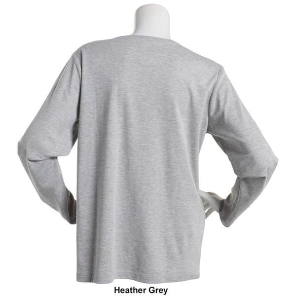 Plus Size Hasting & Smith Long Sleeve Solid Crew Neck Tee