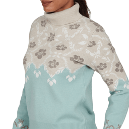 Womens Ruby Rd. Mythical Floral Fair Isle Turtleneck Sweater