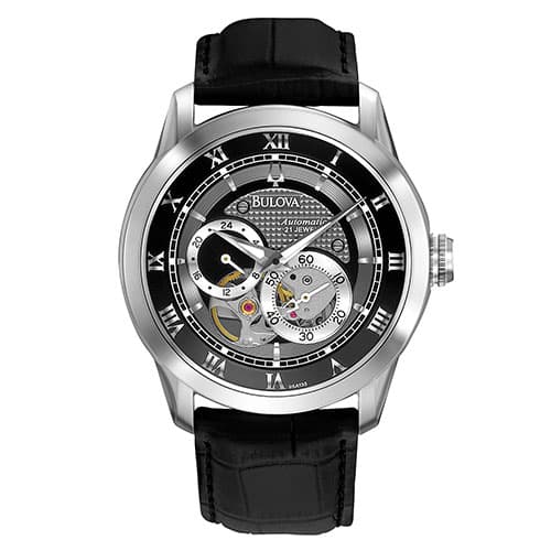 Mens Bulova BVA-Series 120 Automatic Leather Strap Watch -...