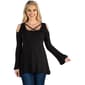Womens 24/7 Comfort Apparel Long Sleeve Strappy Neck Flared Tunic - image 1