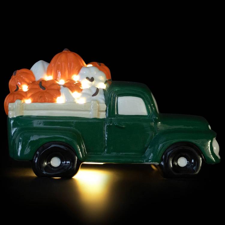 Northlight Seasonal 9.5in. LED Green Ceramic Truck Décor