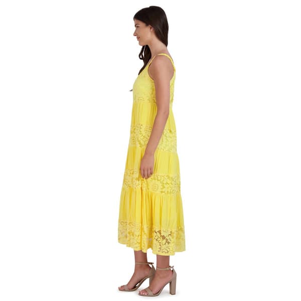 Petite Robbie Bee Sleeveless Gauze Floral Lace Midi Dress