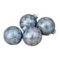 Northlight Seasonal 4pc. Silver Plaid Pattern Glass Ornament - image 1