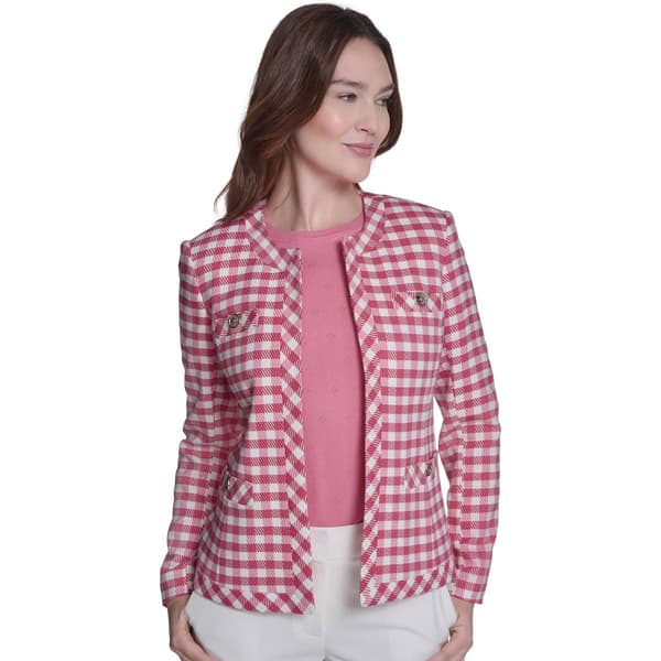 Womens Tommy Hilfiger Long Sleeve Open Gingham Jacket - image 
